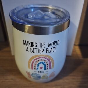 Insulated White Tumbler with Lid